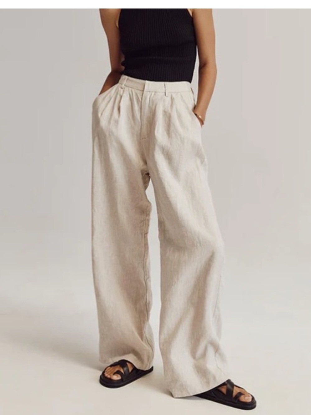 Dissh Norah Tan Natural Linen Pants Fully Lined Pockets Size 2 - Picture 5 of 14